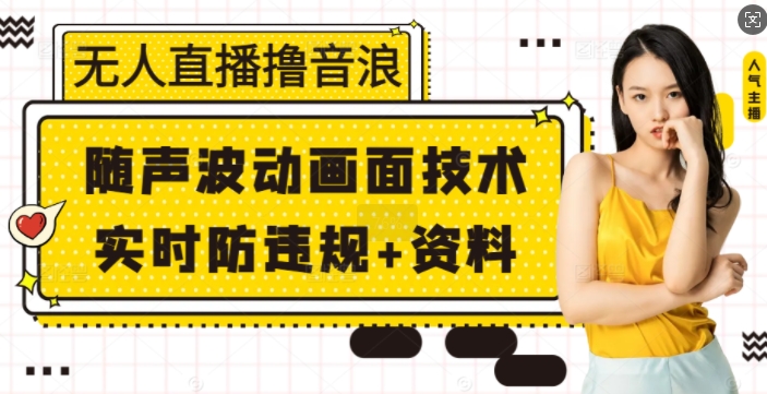 无人直播撸音浪+随声波动画面技术+实时防违规+资料-天恒言财