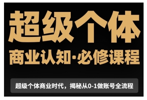 超级个体商业认知觉醒视频课，商业认知·必修课程揭秘从0-1账号全流程-天恒言财