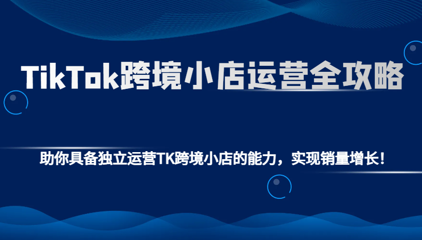 TikTok跨境小店运营全攻略：助你具备独立运营TK跨境小店的能力，实现销量增长！-天恒言财