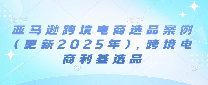 亚马逊跨境电商选品案例(更新2025年)，跨境电商利基选品-天恒言财