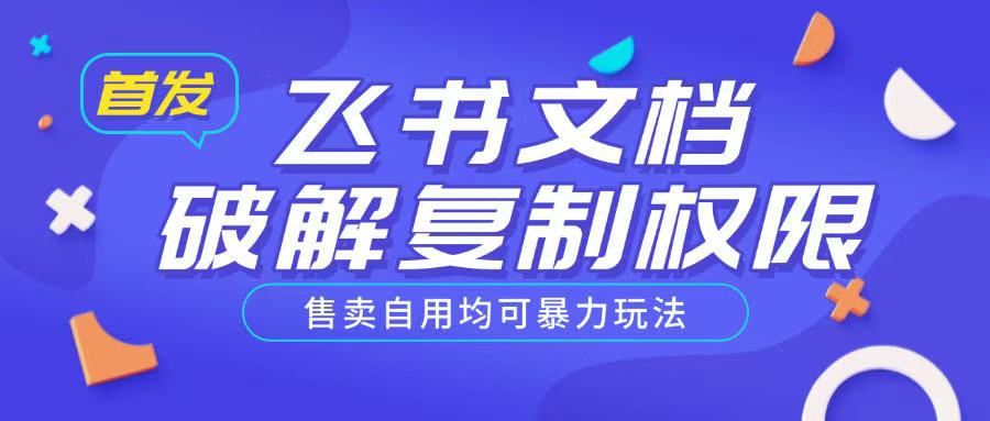 首发飞书文档破解复制权限，售卖自用均可暴力玩法-天恒言财