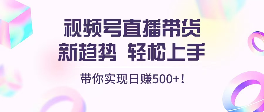 视频号直播带货新趋势，轻松上手，带你实现日赚500+-天恒言财