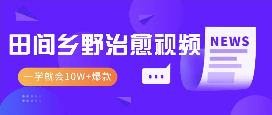 一学就会，1分钟教会你，10W+爆款田间乡野治愈视频(附提示词技巧)-天恒言财