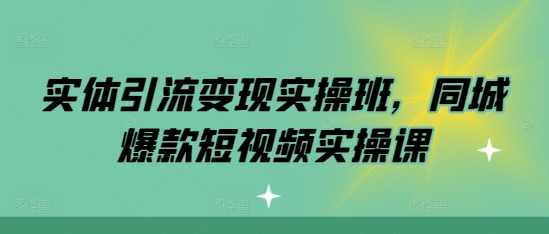 实体引流变现实操班，同城爆款短视频实操课-天恒言财