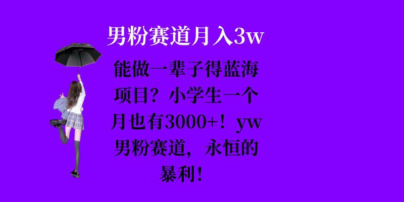 能做一辈子的蓝海项目？小学生一个月也有3000+，yw男粉赛道，永恒的暴利-天恒言财