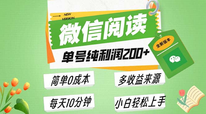 最新微信阅读6.0，每日5分钟，单号利润200+，可批量放大操作，简单0成本-天恒言财