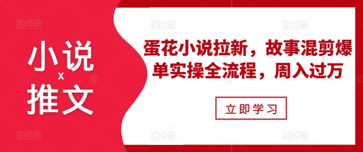 小说推文之蛋花小说拉新，故事混剪爆单实操全流程，周入过万-天恒言财